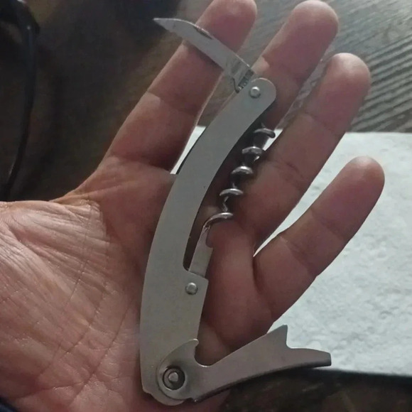 Multi wine and bottle opener..stainless steel..never used..hypoallergenic..we bu - Picture 2 of 2